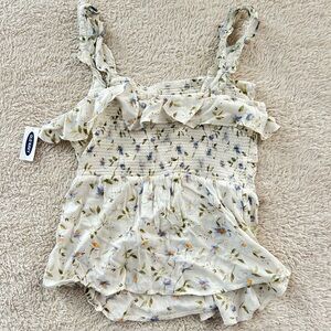 New Old Navy Ruffled Smocked-Bodice Sleeveless Top